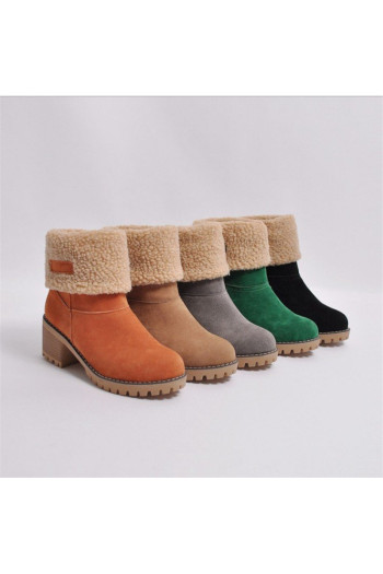 autumn winter new 5 colors high upper suede fabric plush lining stylish snow boots