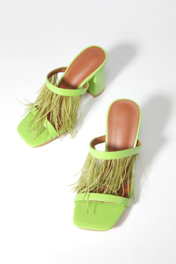 new candy color stylish cute feather sandals(heel height:8.5cm)