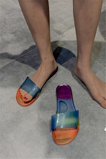 spring summer new multicolor transparent stylish slippers