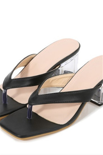 summer solid color transparent heel stylish high heels sandals (heel height:6cm)