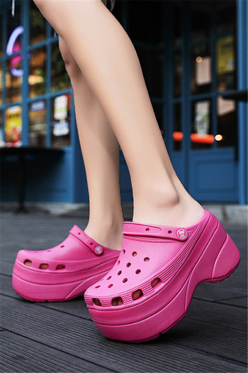 summer three colors hollow thick bottoms increase stylish slippers (heel height:10cm)