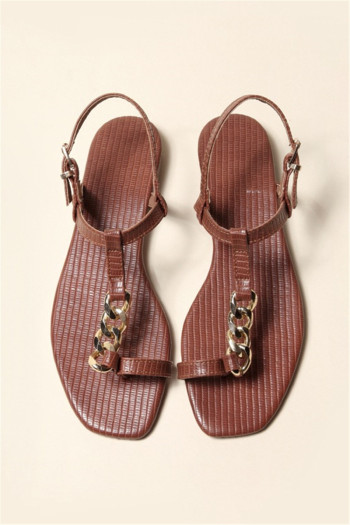 summer new solid color peep toe stylish flat sandals