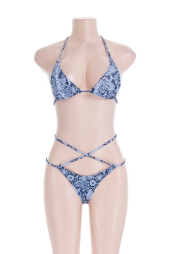 Summer New Super Sexy Lace Snake Pattern Padded Bikini