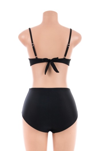 Sexy Black Retro Waist Two-piece Swimsuit