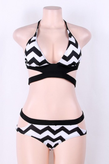 Women's Black&White Printed Padded High Quality Bikini