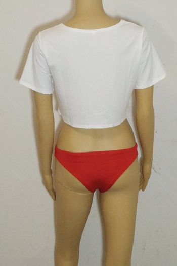 Women's Printed Shirt&Red Pants Swim Set