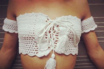 White Bandage Little Sample Crochet Top