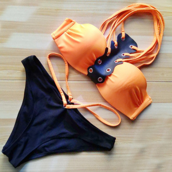 Orange&Black Padded High Quality Bikini