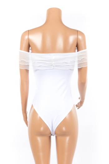 unpadded  Strapless sexy three-dimensional ruffled one-piece swimsuit