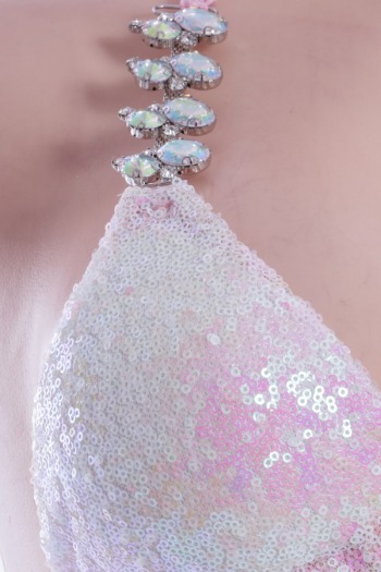 padded Sequined waistband with diamonds and sexy bikini two-piece set