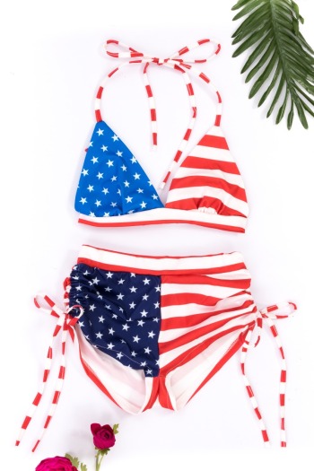 Sexy American Flag Printing Two Piece Set Swimwear