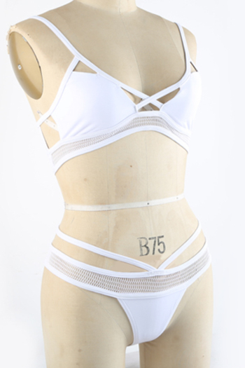 UNPADDED new stylish adjustable strap hollow solid color stretch bikini