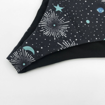 New stylish star moon batch printing halter cute sexy padded stretch bikini set