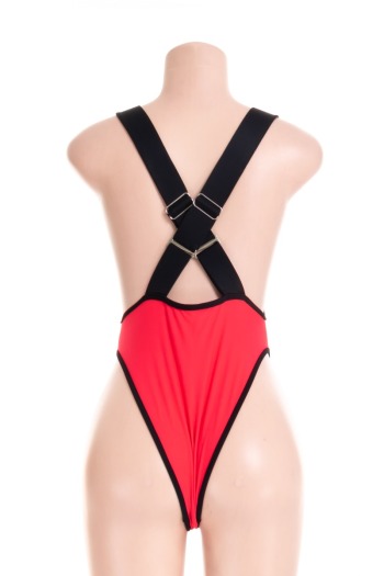 Sexy hot padded 4 colors see through mesh stitching eyelets straps one-piece bikini