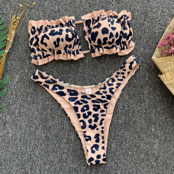 New sexy hot padded square leopard printed two-piece bikini