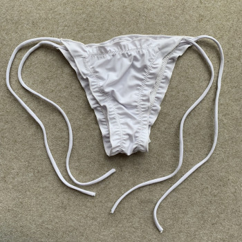 New sexy stylish padded white ruffle bandages two-piece bikini