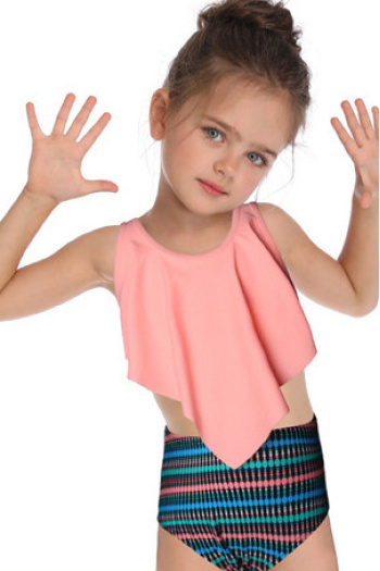 stylish cute high waist two-piece family parent-child swimwear-kids s=1-2y,m=3-4y,l=5-6y,xl=7-8y