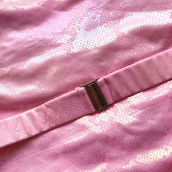 New pink bright leather padded low-cut bandage sexy one-piece bikini