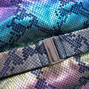 New purple snake bright leather padded low-cut bandage sexy one-piece bikini
