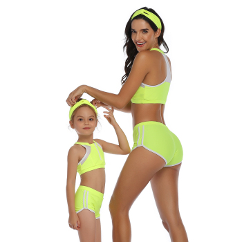 New Sexy Padded mesh spliced two-piece Parent-child Swimwear-MOM (Without hair band)