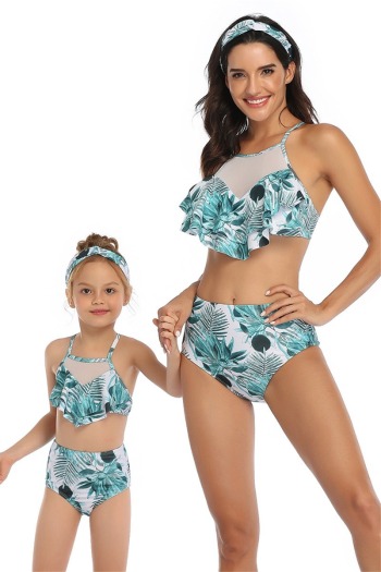 New cute ruffle family swimwear-KIDS S=2-3Y,M=4-5Y,L=5-6Y,XL=6-8Y,XXL=8-12Y,3XL=12-14Y(without hair band) 