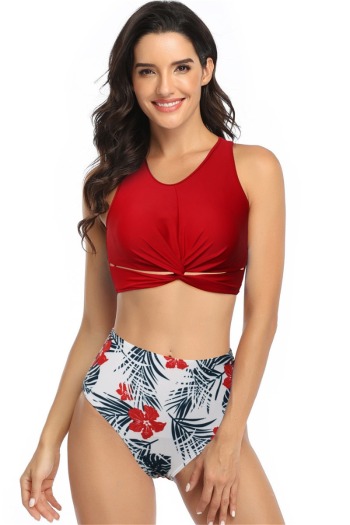 New three colors digital print padded sexy two-piece parent-child swimwear-MOM (Without hair band)