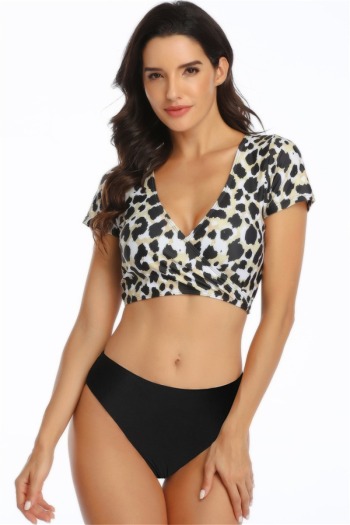New leopard print padded sexy two-piece parent-child swimwear-MOM (Not hair band)