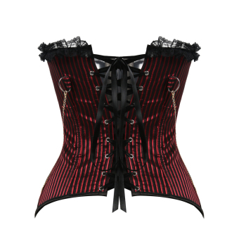  Women's Red Vertical stripes High Quality Corset