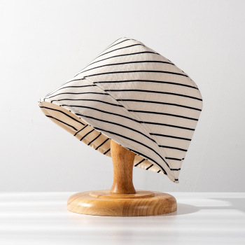 New two colors spring-summer stripe  printed bucket sun hat
