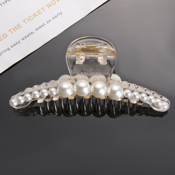 1 pc pearl decor hair claw(size:10*3.5cm)#2#
