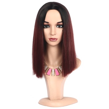 Fashion gradient straight synthetic wig(Length:15 inch)