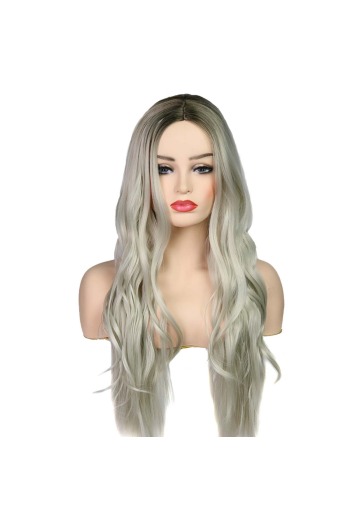 long platinum color wavey  synthetic wigs(length:24 inch)x3 pcs