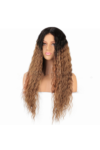 fashion synthetic front lace curly wig(length:26 inch)#2#x3 pcs