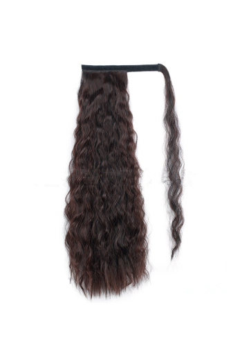 Synthetic curly velcro hairpiece(Length:24 inch)#2#x3 pcs