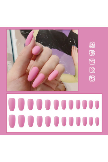 24 pcs daily matte solid false nail(with 1 sheet tape)#10#x3 boxes
