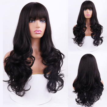 Fashion synthetic solid wavey wig(Length:60cm)#1#x3 boxes