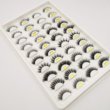 20 pairs mixed style faux mink false eyelashes set with box(mixed length)