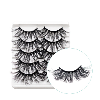 5 pairs real mink fashion long false eyelashes with box#1# (length:25mm)