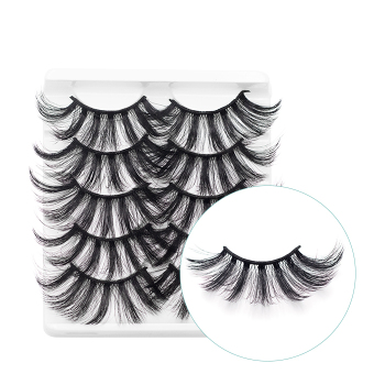 5 pairs real mink fashion long false eyelashes with box#3# (length:25mm)
