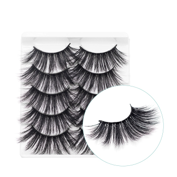5 pairs real mink fashion long false eyelashes with box#8# (length:25mm)
