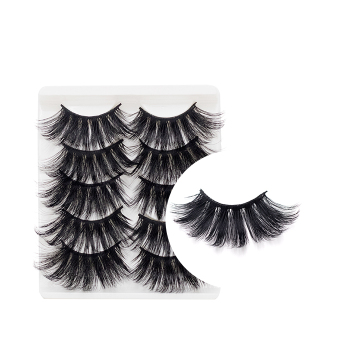 5 pairs real mink thick false eyelashes with box#1# (length:25mm)
