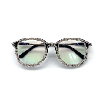anti-uv transparent lens rhinestone decor sunglasses