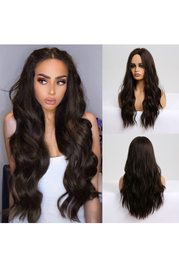 synthetic dark brown wavey wig(length: 26 inch) x3 pcs