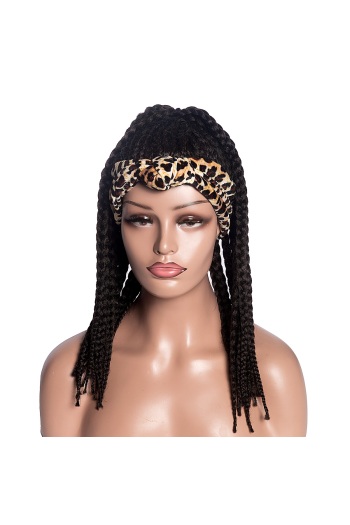 1 pc synthetic leopard band braided wig(length:50 cm)