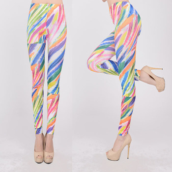  rainbow pattern printing leggings