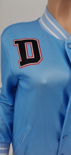 Autumn plus size letter offset printing single breasted micro elastic baseball jacket