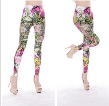  Lily pattern print  leggings 