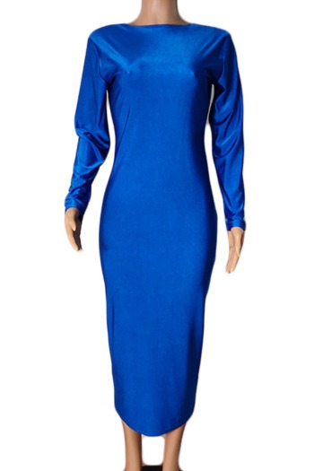 New stylish solid color autumn v-neck pleated simple stretch midi dress (both sides wear)