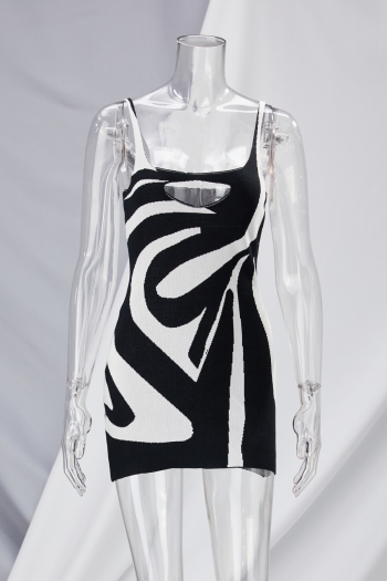 Custom summer new two colors knitted stretch hollow sling sexy bodycon mini dress