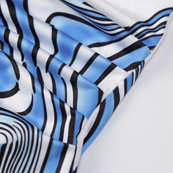 Summer new stylish stretch fixed printing sleeveless slim sexy mini dress